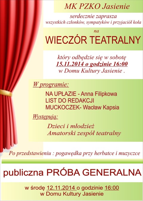 Wieczór teatralny w Jasieniu