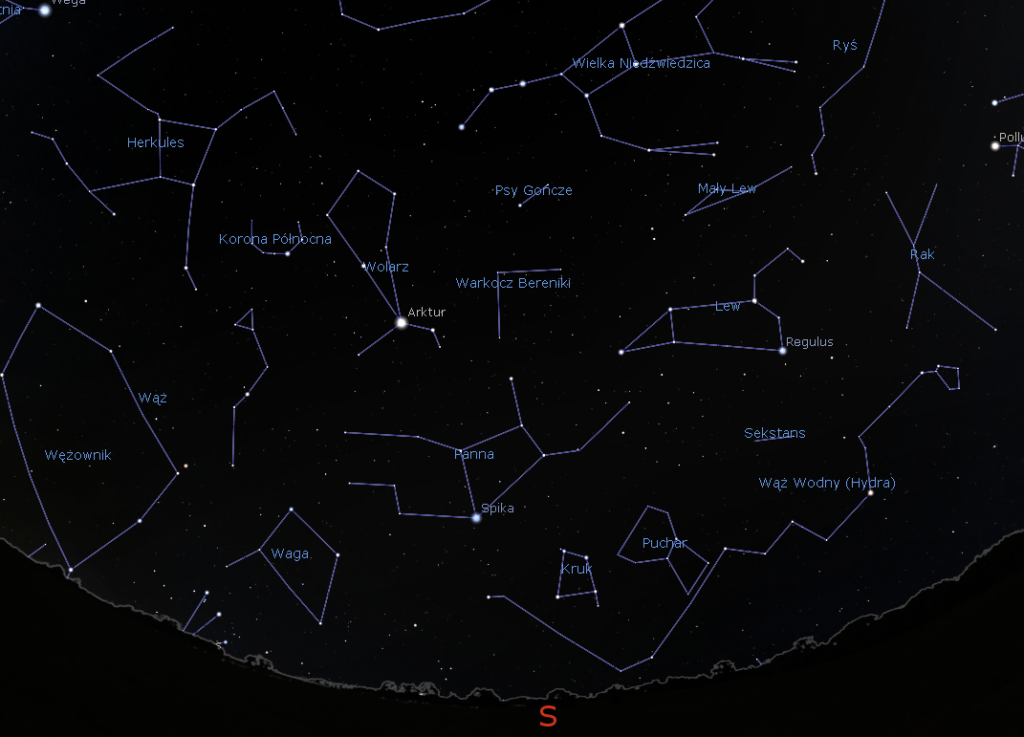 Zwrot astronomicznie: Niebo wiosenne