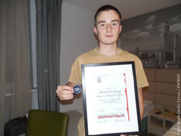 Młody Zaolziak został uhonorowany przez Stowarzyszenie Odra-Niemen