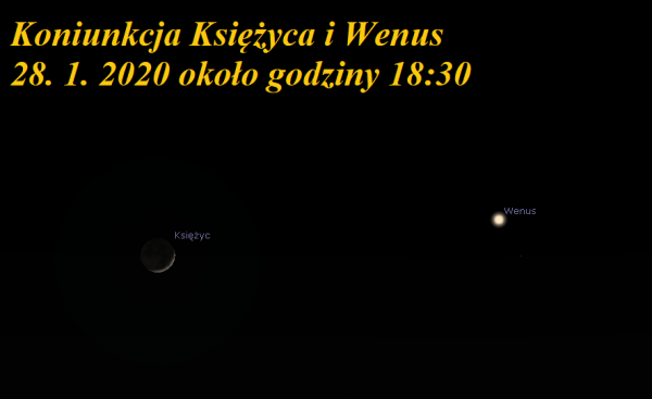 Zwrot astronomicznie. Koniunkcja Księżyca z Wenus