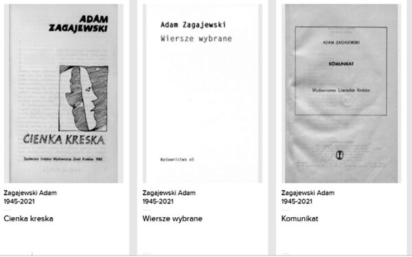 Dostępne są bezpłatne e-booki z utworami Adama Zagajewskiego!