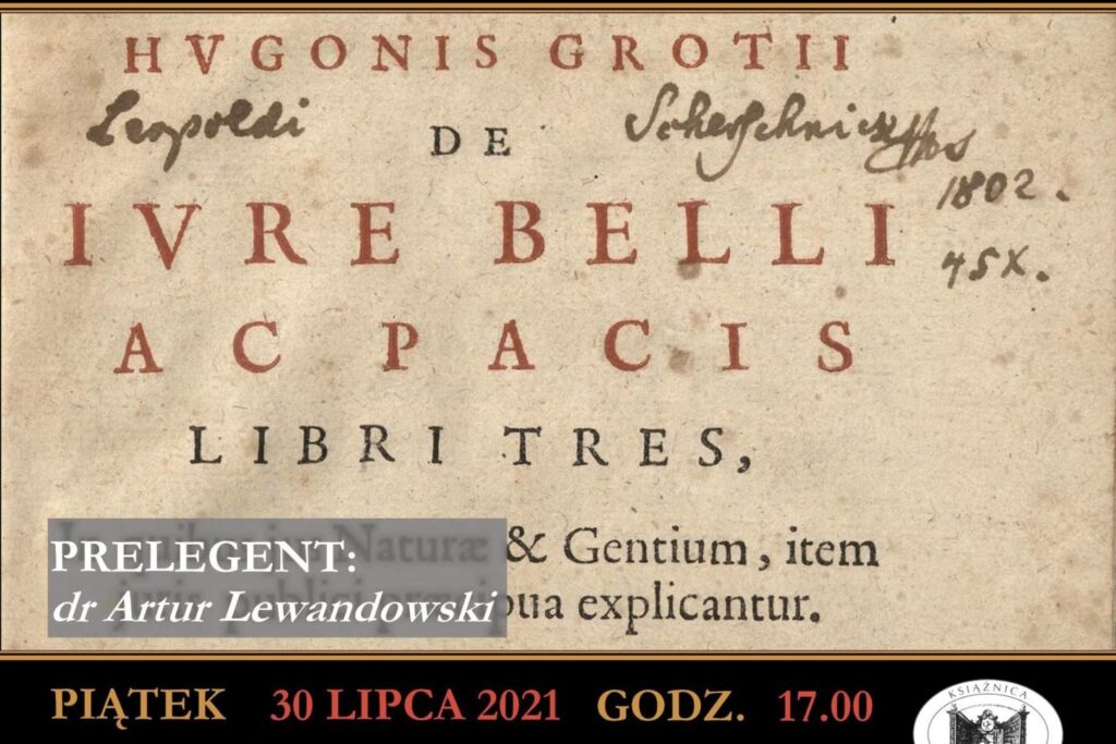 XVII-wieczna rozprawa „O prawie wojny i pokoju” będzie tematem prelekcji w Książnicy Cieszyńskiej