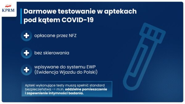 Zmiany w przepisach związanych z pandemią w Polsce. Krótsza kwarantanna i bezpłatne testy w aptekach
