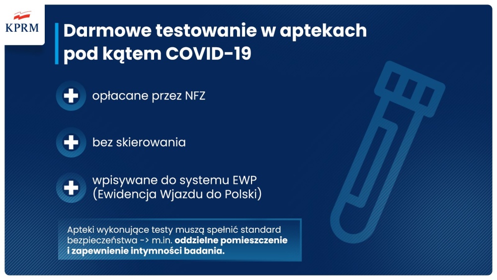 Zmiany w przepisach związanych z pandemią w Polsce. Krótsza kwarantanna i bezpłatne testy w aptekach
