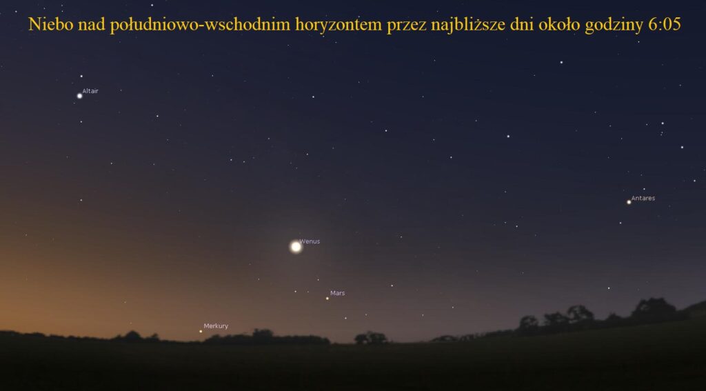 ZWROT ASTRONOMICZNIE: Na porannym niebie widoczne są trzy planety