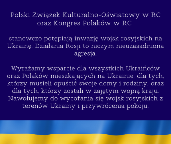 PZKO I KP potępiają inwazję Rosji na Ukrainę. Trwają przygotowania koncertu na rzecz Ukrainy