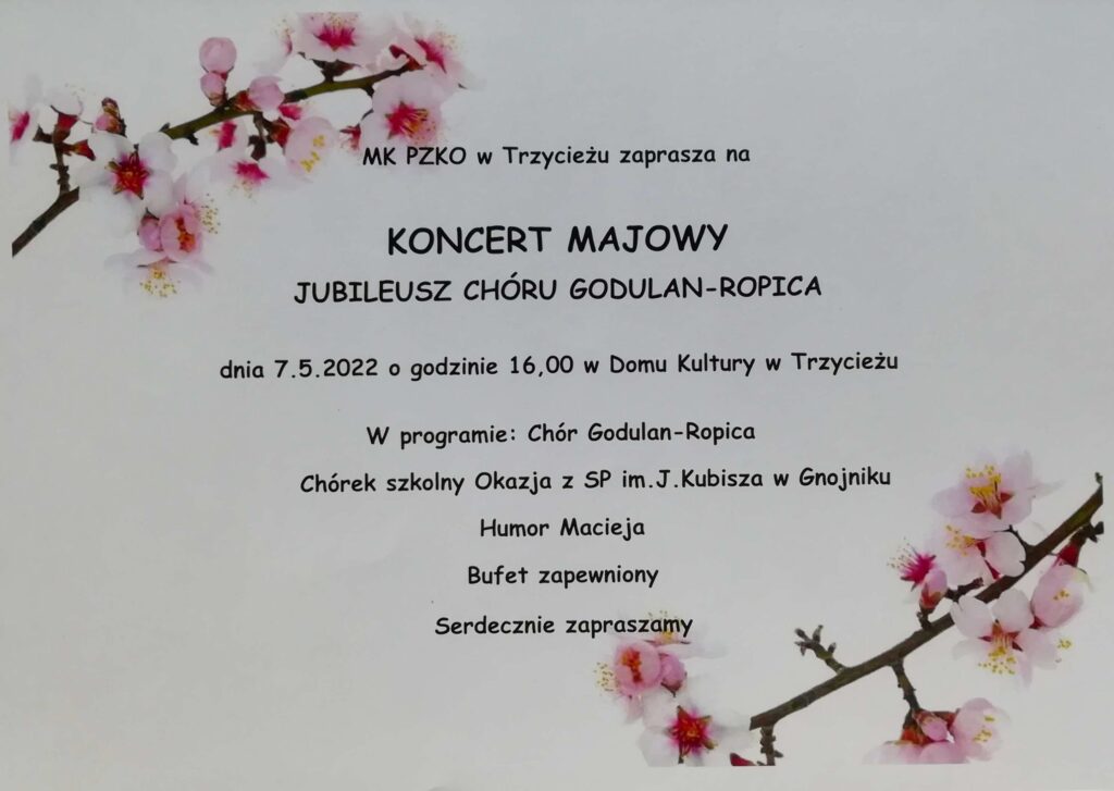 Koncert majowy chóru Godulan – Ropica