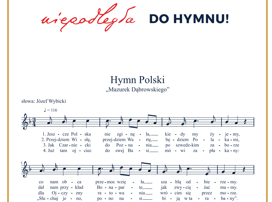 97 lat temu „Mazurek Dąbrowskiego” został hymnem narodowym. Początkowo miał sześć zwrotek