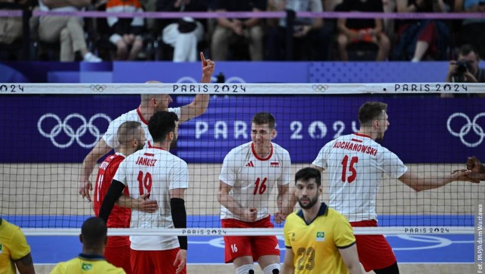 Paryż: siatkówka – Polacy pokonali Brazylię 3:2 i zagrają w ćwierćfinale