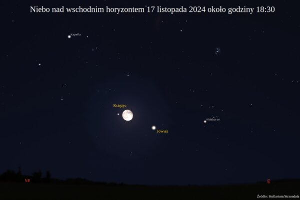 Dziś nastanie koniunkcja Księżyca z Jowiszem. Na niebie widoczny jest również Saturn, Mars i Wenus