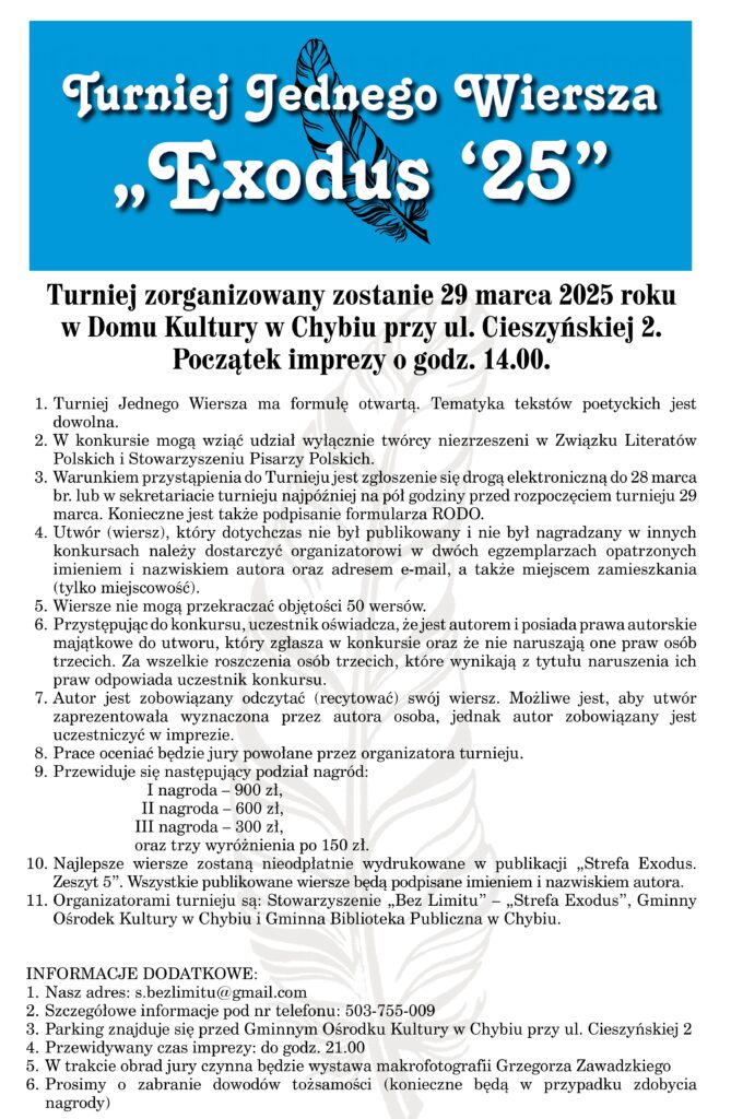 Turniej Jednego Wiersza „Exodus ‘25”