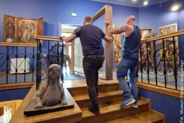 Chorągiew Księstwa Cieszyńskiego na wystawie w Muzeum Śląska Cieszyńskiego