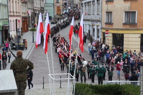 Kwiaty pod pomnikami, lekcja śpiewu patriotycznego. W Cieszynie świętowano rocznicę odzyskania niepodległości