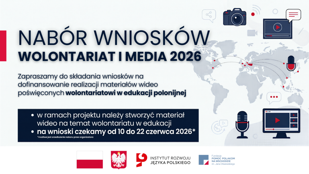 Zrób film promujący wolontariat polonijny i zgarnij nawet 7500 zł. Trwa nabór wniosków do konkursu
